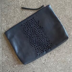Banana Republic Navy Leather Clutch